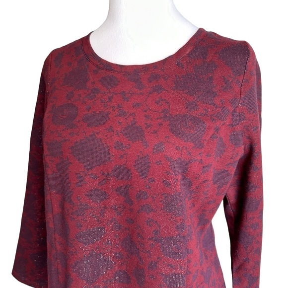 Soft Surroundings Jeri Jacquard Multi Floral Top Size PM 10/12 NWT - Picture 16 of 17